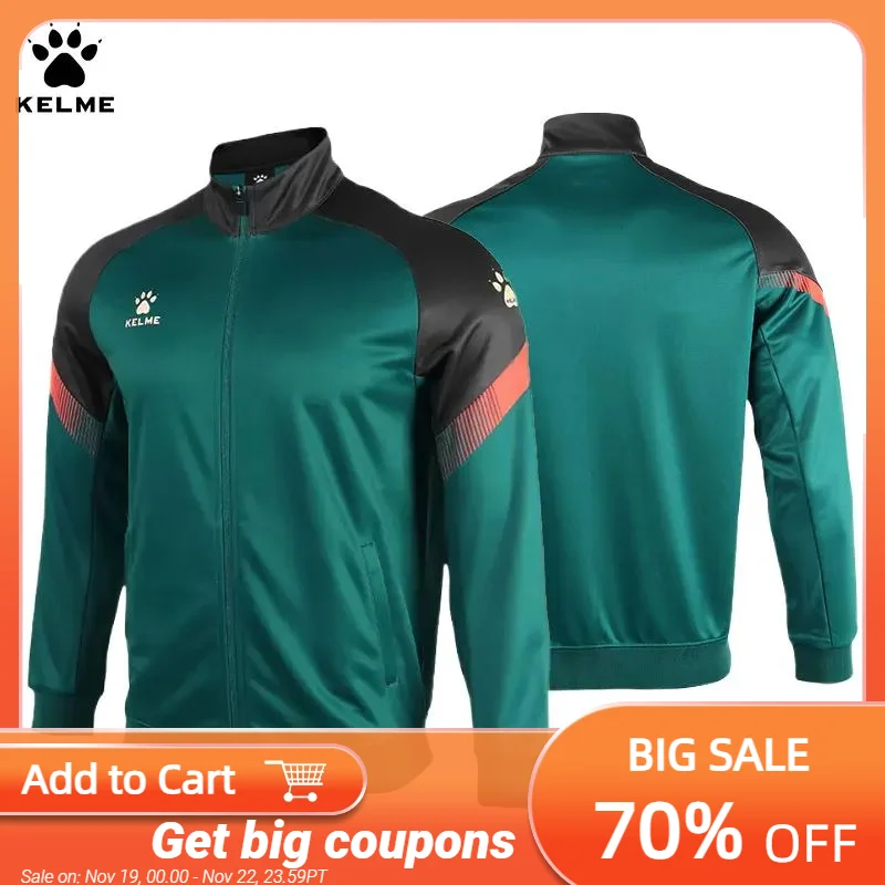 

Kelme Sports Coat China League One Player's Edition Men's Football Training Knitted Jacket Playoff Coat Running Top