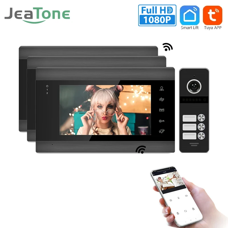 Jeatone 1080P Tuya Smart Home APP WIFI Video Intercom Two-Way Intercom Doorbell Camera For Apartment Home Security Protection