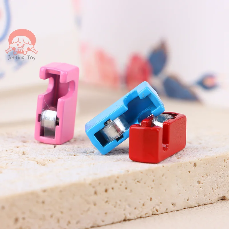 1/12 Poppenhuis Tape Dispenser Poppenhuis Mini Tape Cutter Poppenhuis Kantoordecoratie School Doen Alsof Speeltje