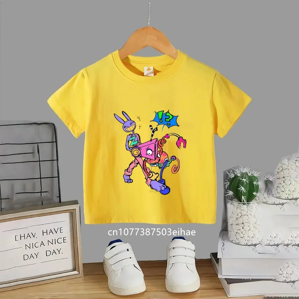 The Amazing Digital Circus Children Graphic T-shirt, Pure Cotton Short Sleeve Tops, Boys Girls Casual Wear Anime Clothing Gift