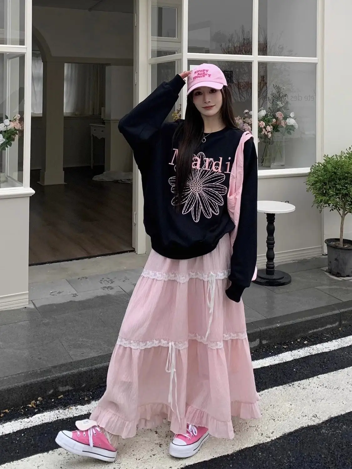 

Gagarich Korean Version Sweet Dopamine Short A-line Pink Skirt Women Spring 2025 New High Waist Slimming Dress Girl