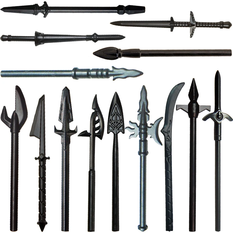 Middle aged weapon accessories shields spears  axes assembly scenes building blocks toy accessories for children gifts