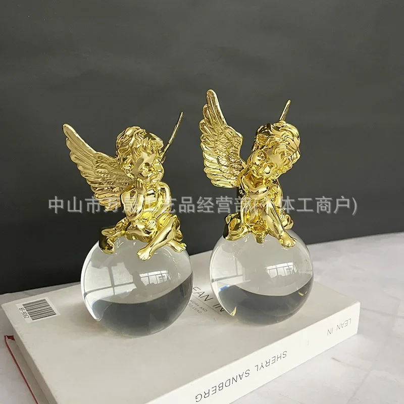 High-end angel crystal ball ornaments, model rooms, studies, living rooms, entryways, high-end decorative items, craft displays