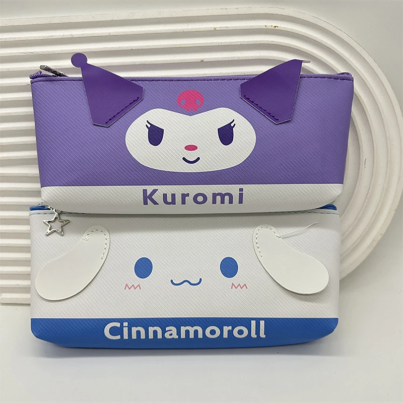 Sanrio Cartoon Pencil Case, Kuromi Kawaii, Hello Kitty Melody, Saco De Armazenamento De Maquiagem, Saco de Lápis Infantil, Papelaria Estudante Presentes