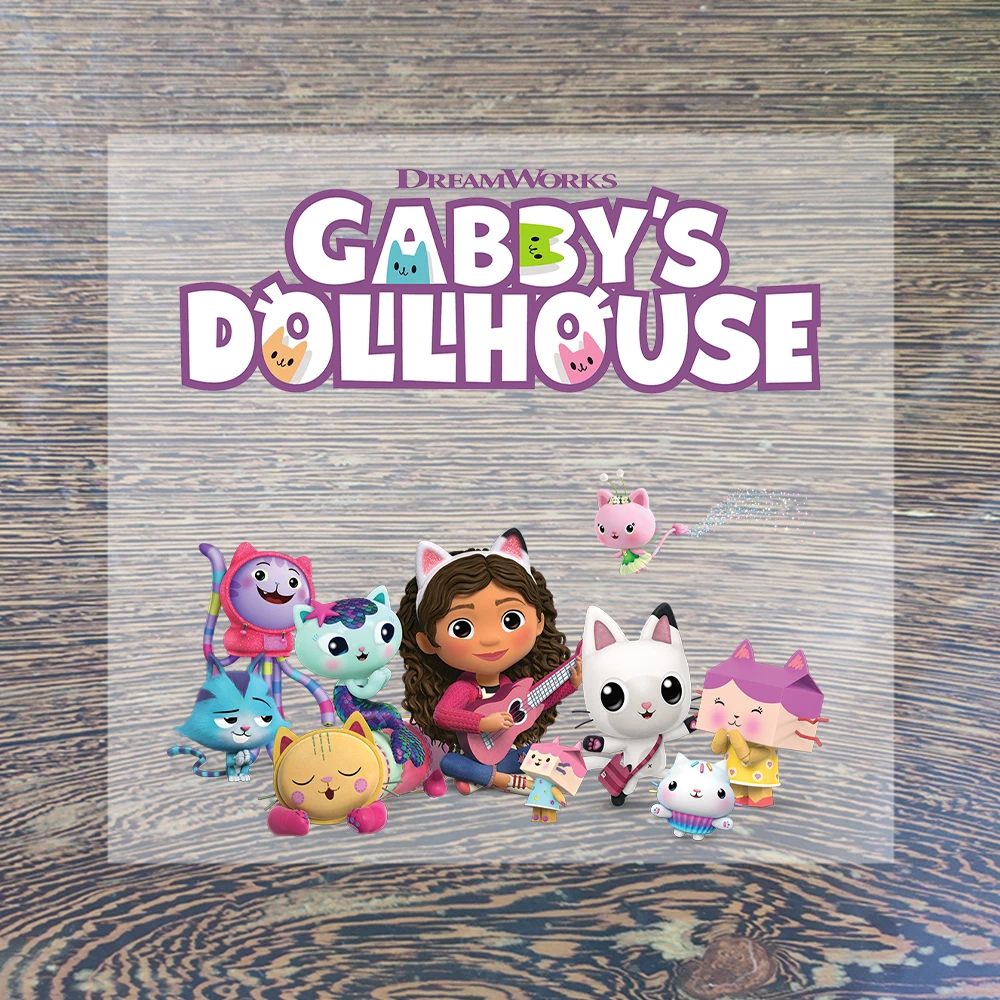 New Gabby Dollhouses Iron Patch Sticker Cartoon Patches for Clothing DIY T-shirt Heat Transfer Patch Clothes Custom VinylSticker