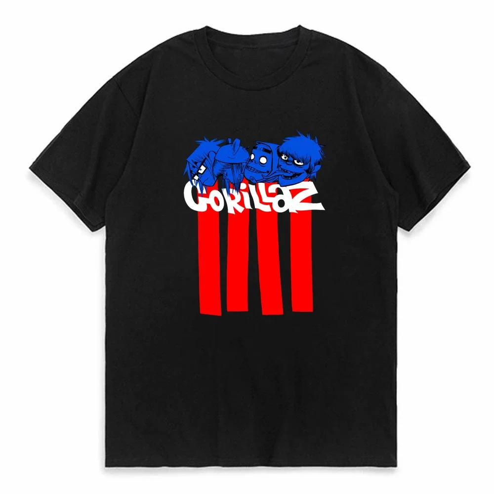 Gorillaz Rock Band T-shirt for Men Women Funny Unisex Print Top Rock Band tshirt pop Aesthetic Apparel Short Sleeve T-shirt