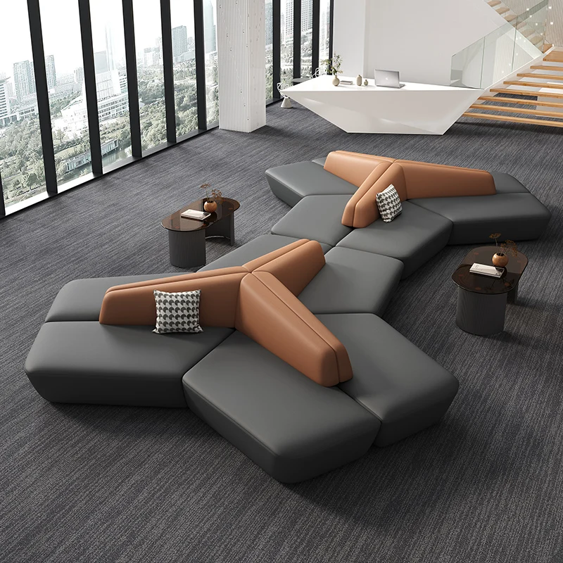 

Negotiation Sofa Hotel Lobby Lobby Business Reception Meeting Bank Rest Area Waiting Leather Art Sofa