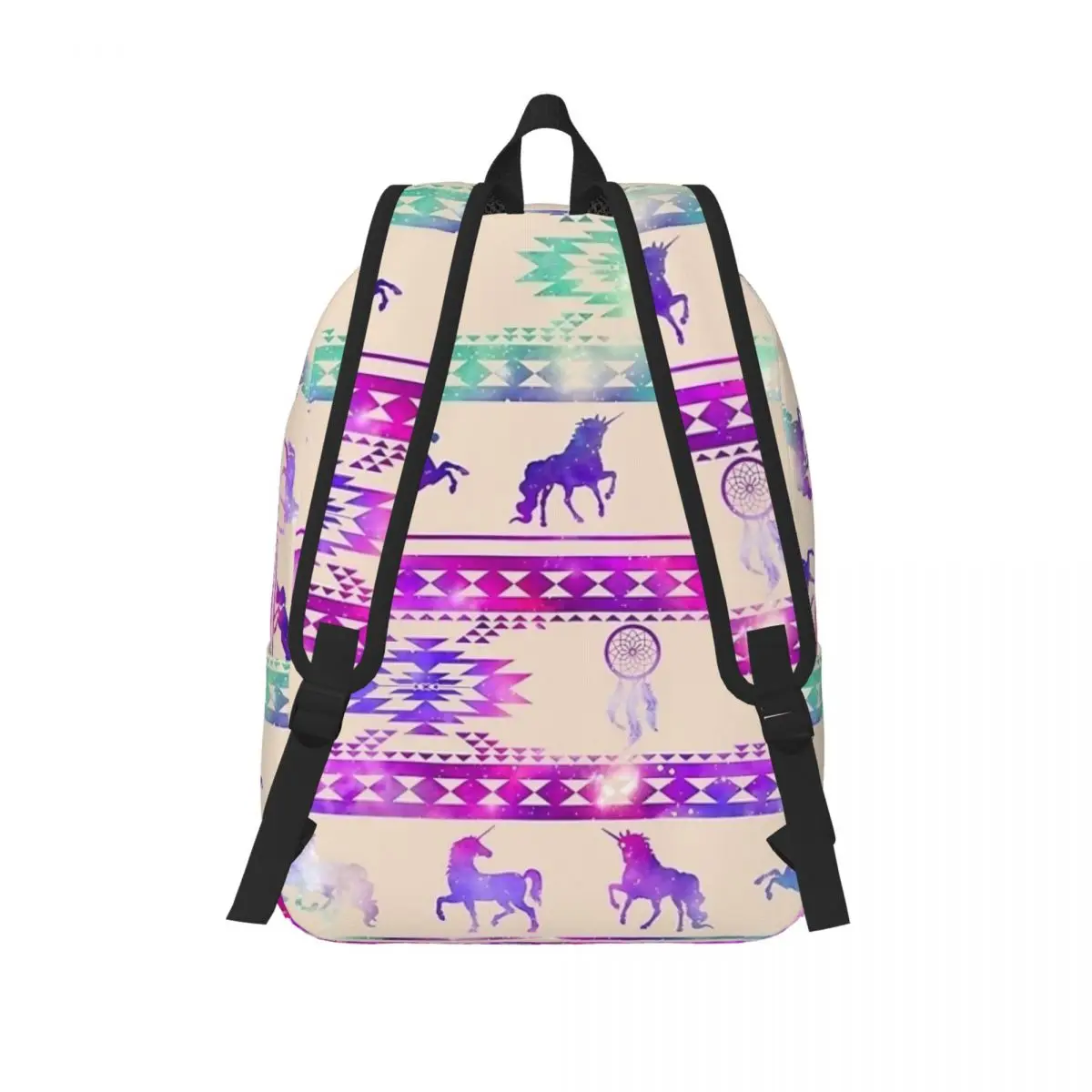 Mochila de lona para hombre y mujer, morada, rosa, galaxia, unicornio, escuela secundaria, estudiante universitario, dibujo, pintura, mochila de viaje