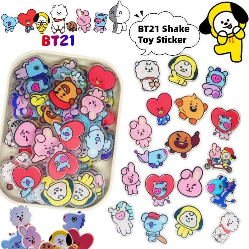 

BT21 Chimmy koya Shooky Tata Cooky 2cm Acrylic Patch High Color Value Cute Cartoon Q Edition diy Handmade Shake Music Material