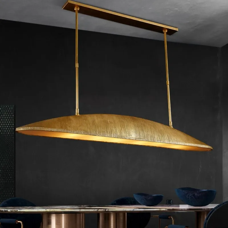 

Utopia Large Linear Pendant Lights for Dining Room Kitchen Island Table Restaurants Vintage 60 Inch Brass Hanging Ceiling Lamp
