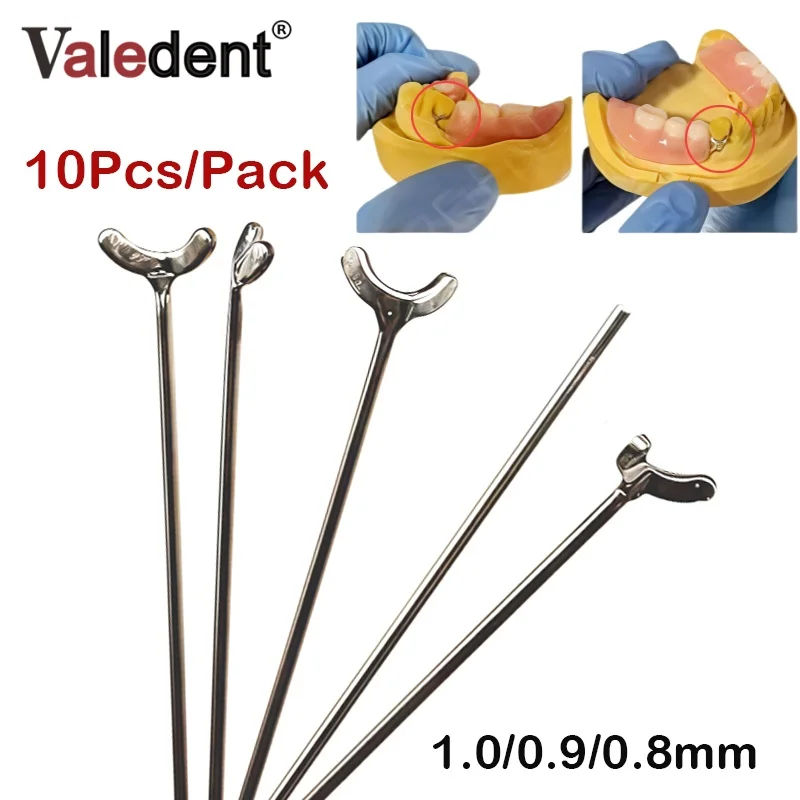 

10pcs Dental Orthodontic Ball Retainer Oblique Bar Y-Type ScheuTeeth Position Hold J Clasp 0.8/0.9/1.0