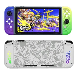 For Nintend Switch Console Replacement Housing Shell Cover for Nintendo Switch Joycon Case with Full Set Buttons Splatoon-Ver 3