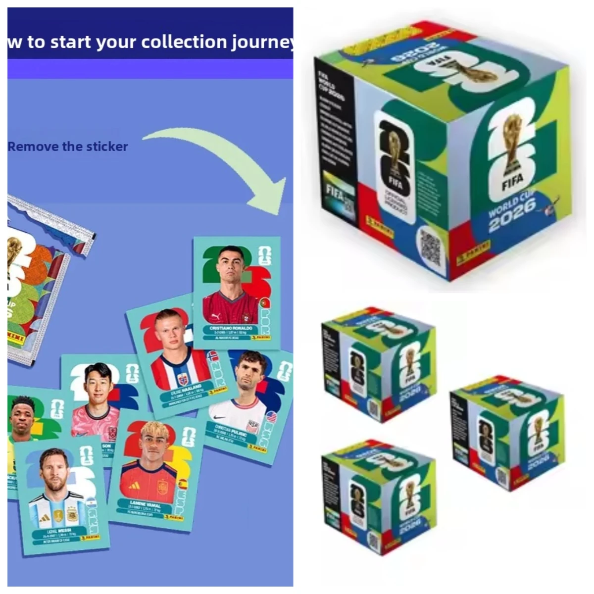 2026 Panini Official FIFA World Cup USA Mexico Canada Sticker Book Messi Mbappé Haaland Yamal Star Collectible Stickers for Fans