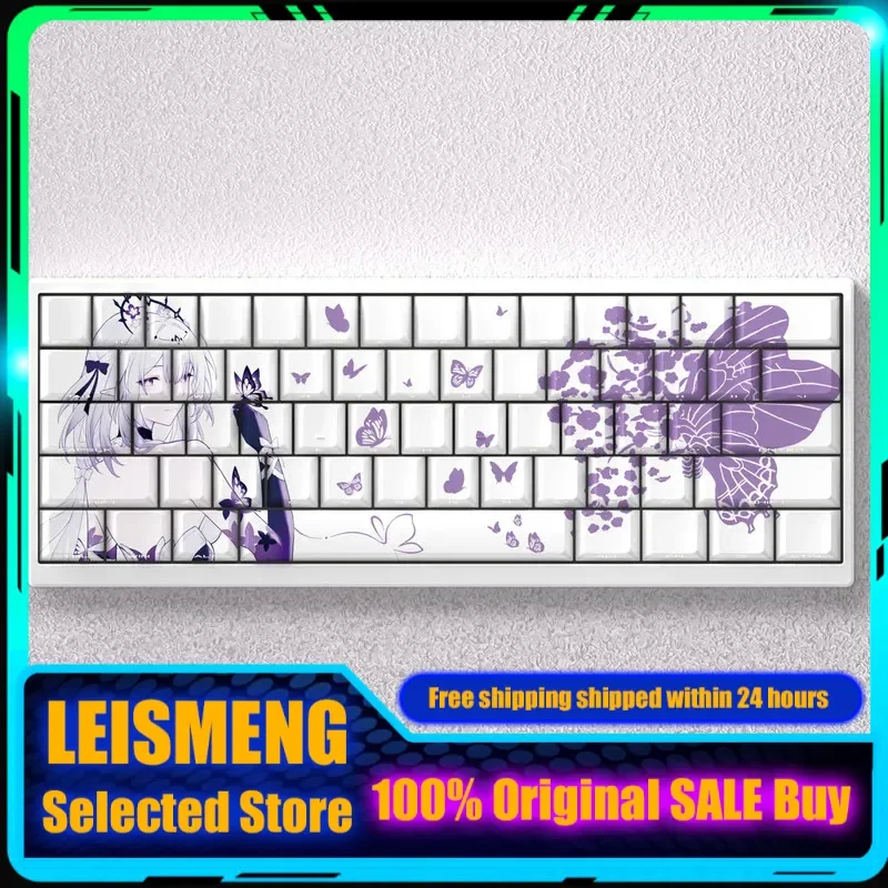 Distant Butterfly Theme Transparent Keycaps PBT Mechanical Keyboard PC Gaming Keyboard accessories Collect Gifts Custom Keycaps