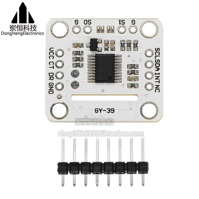 Port seri GY-39 MAX44009 intensitas cahaya suhu BME280, kelembaban, Sensor tekanan atmosfer, modul