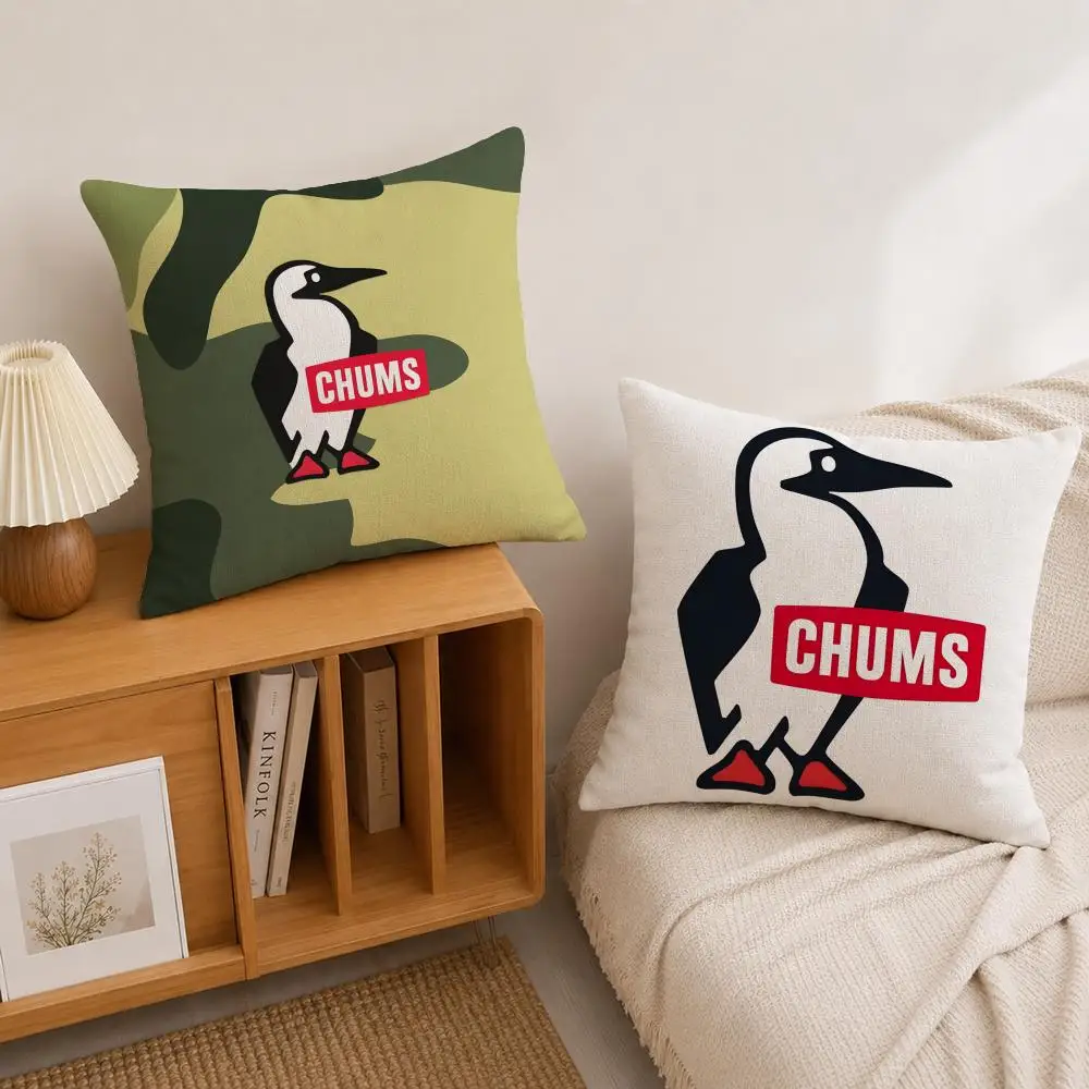 Brand C-Chums Cushion Cover Natural Linen Pillowcase Set, All-in-One Decor for Sofa, Bedroom & Chair