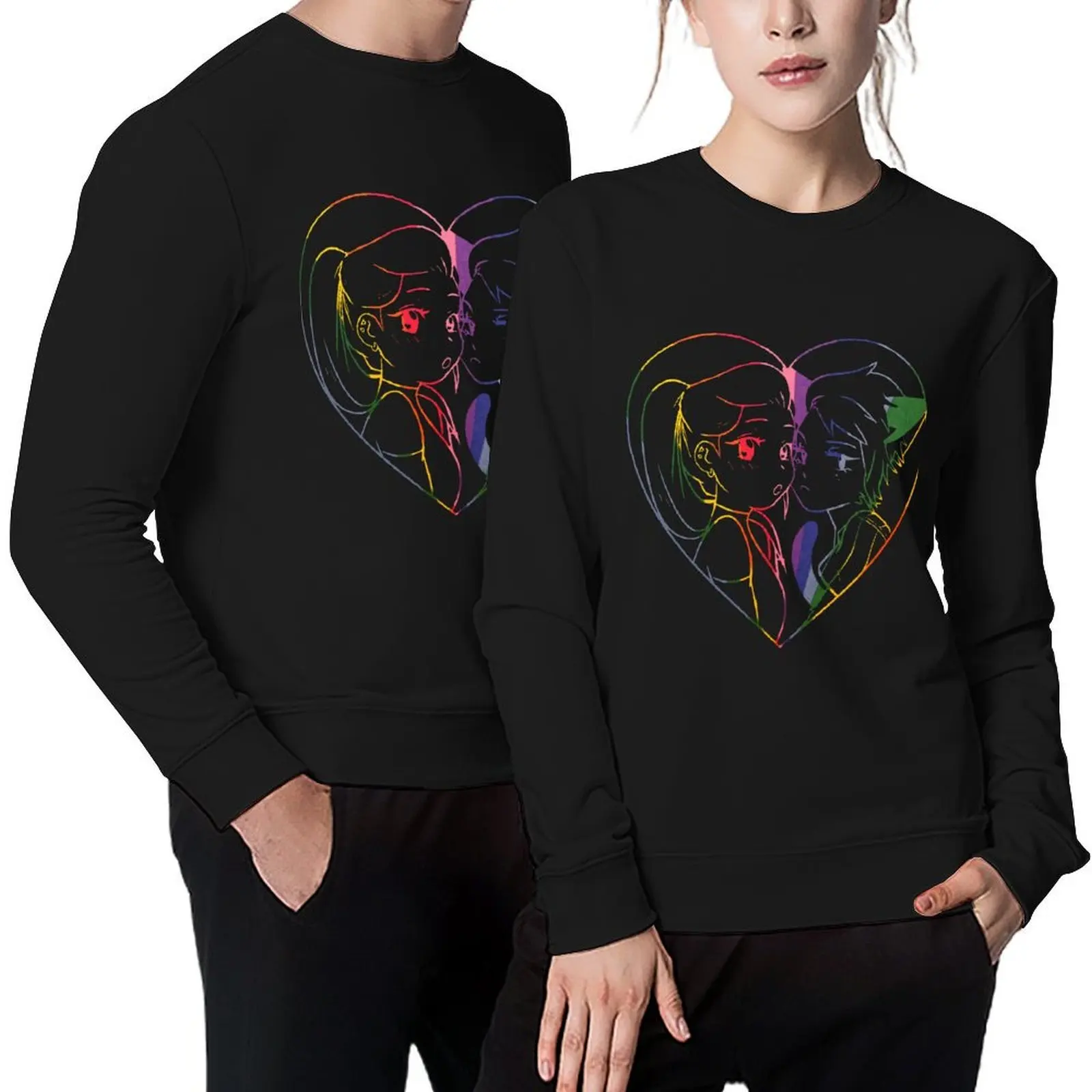 

Cute She-ra and Catra stencil Pullover winter clothes fashion men anime clothes korean style clothes oversize sweatshirts