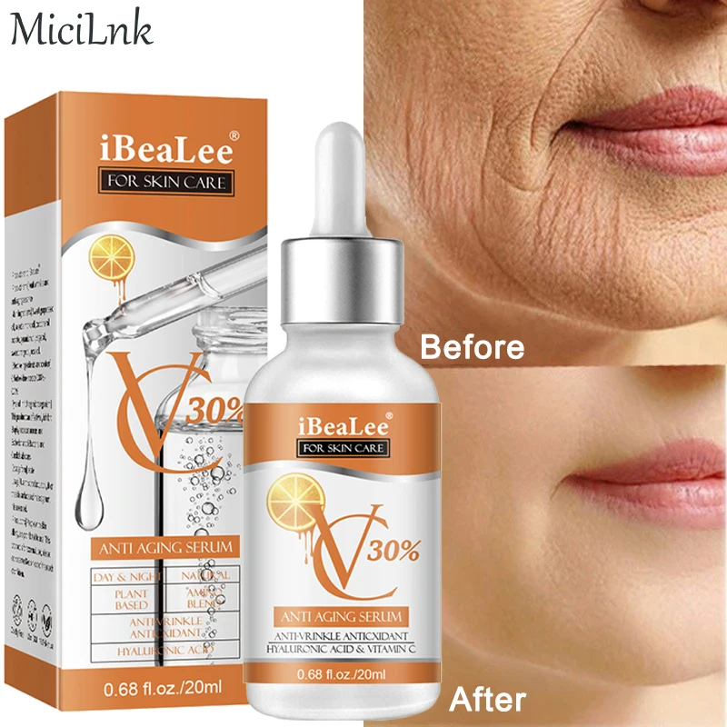 Anti Aging Serum Premium 30% Vitamin C For Face Wrinkle Facial Hyaluronic Acid Retinol Acids Boost Collagen Hydrate Skin Care