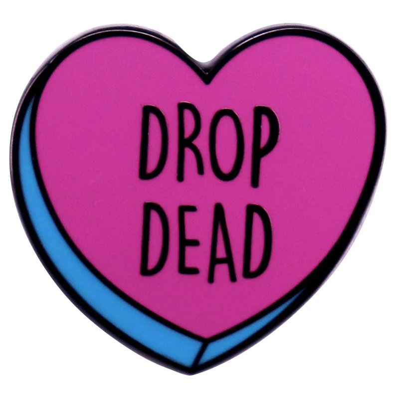 C5305 Creative Drop dead Heart Lapel Pins for Backpack Enamel Pin Brooch for Clothes Briefcase Badges Jewelry Accessories gift