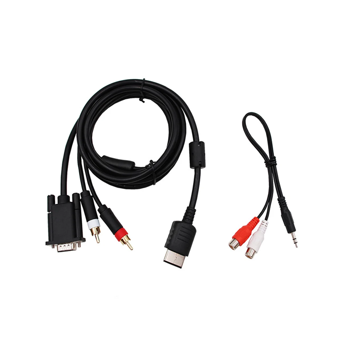 Cabo VGA para Dreamcast, alta definição, 3,5mm a 2-Male Adaptador RCA