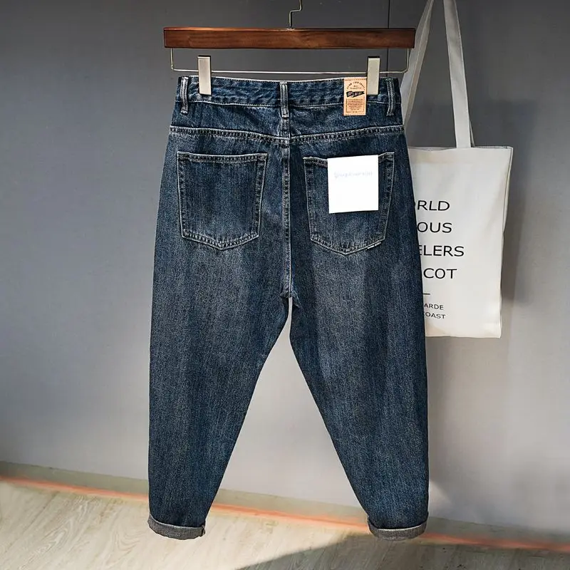 

Весенние и осенние брюки-карго с редисом, тонкие эластичные японские свободные мужские брюки, новинка 2023 года, популярная уличная одежда, мешковатые джинсы