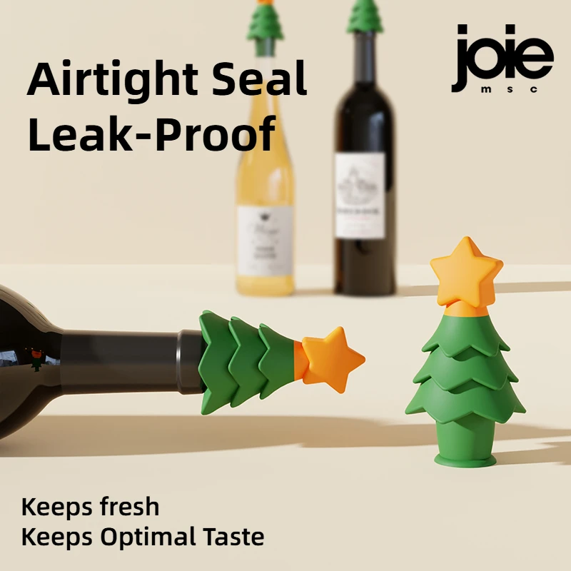 Kép 3: Joie bora Flaska Csatlakozódugó karácsonyi élelmiszeripari fokozatú szilikon Adomány bora tömítő & Őrködik Csatlakozódugó szilikon karácsonyi Élőfa újrafelhasználható tömítő