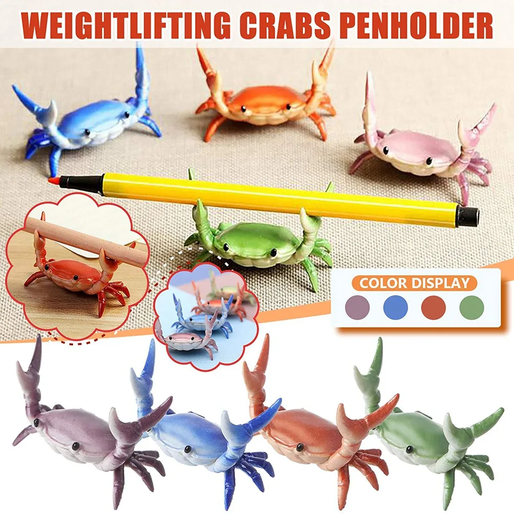 Japonais créatif mignon crabe porte-stylo haltérophilie crabes porte-stylo support de rangement cadeau papeterie