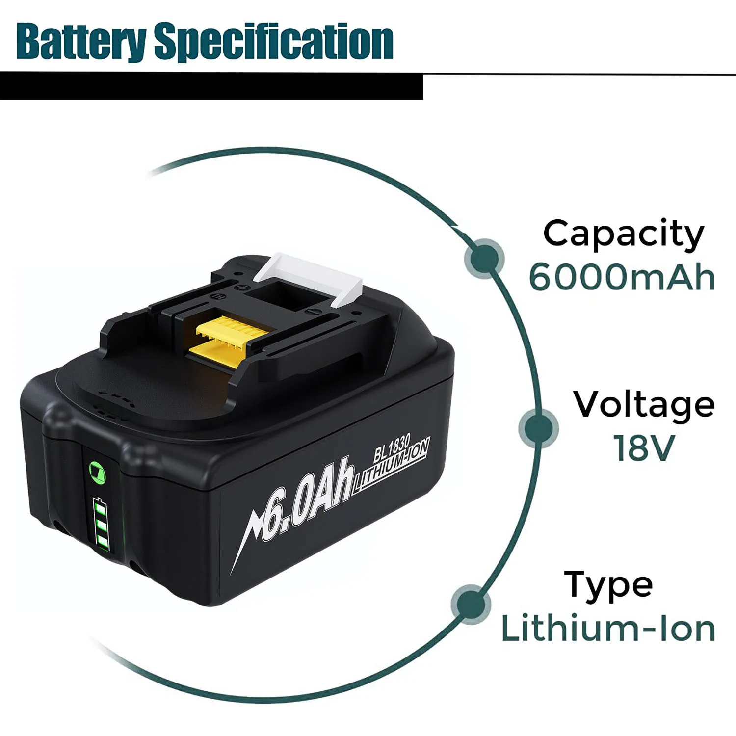 BL1850B For Makita 18V Battery 6000mah Battery For Makita Electric Tool BL1830 BL1850 BL1860 LXT400 Rechargeable Battery DC18RC