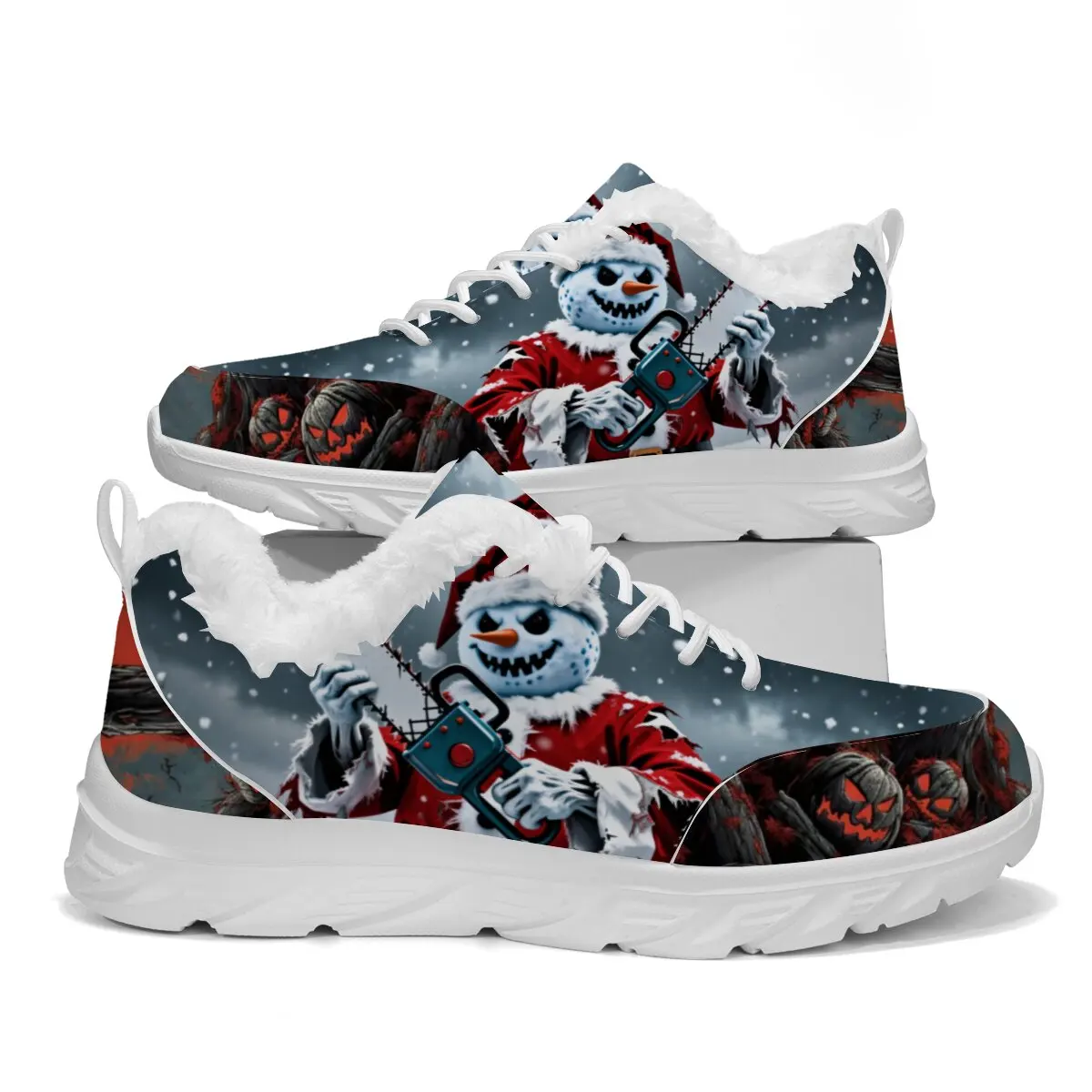 Scarpe genitore-figlio piatte leggere di grandi dimensioni con motivo Halloween e Natale Scarpe sportive casual stile scuro con cartoni animati