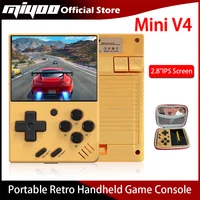 Consola de juegos portátil Retro MIYOO MINI V4, consolas de videojuegos con pantalla IPS de 2,8 pulgadas, sistema Linux, emulador de juegos clásico