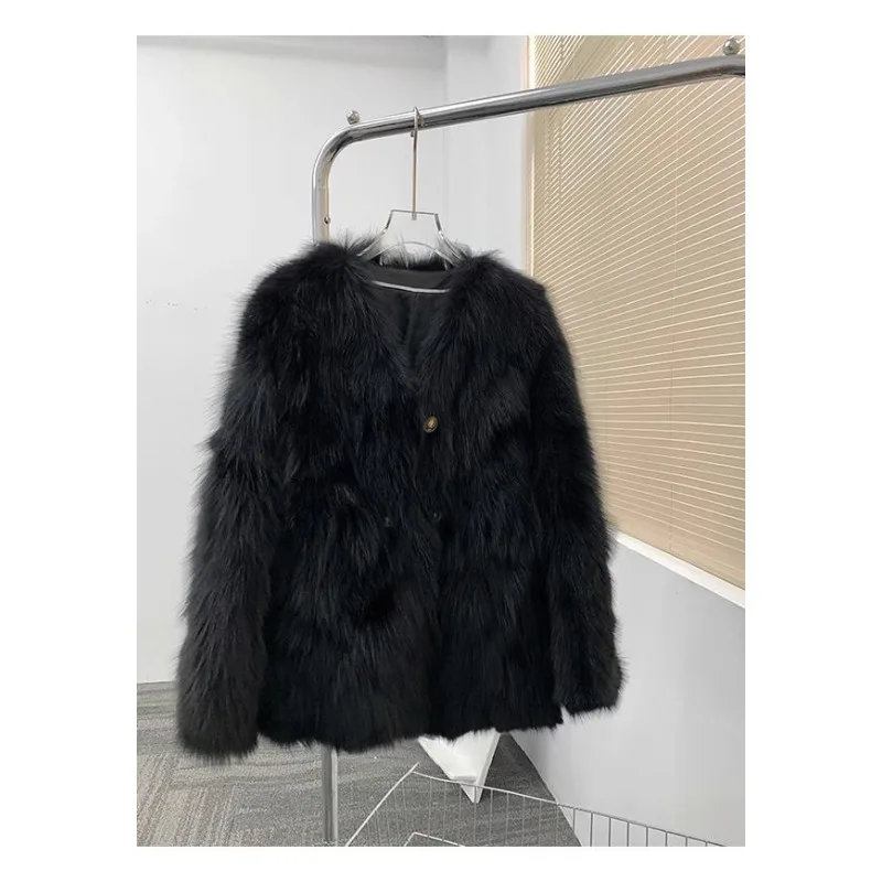 Imitacja futra lisa, płaszcz damski, wiosna-jesień, nowy, futrzany, ciepły top