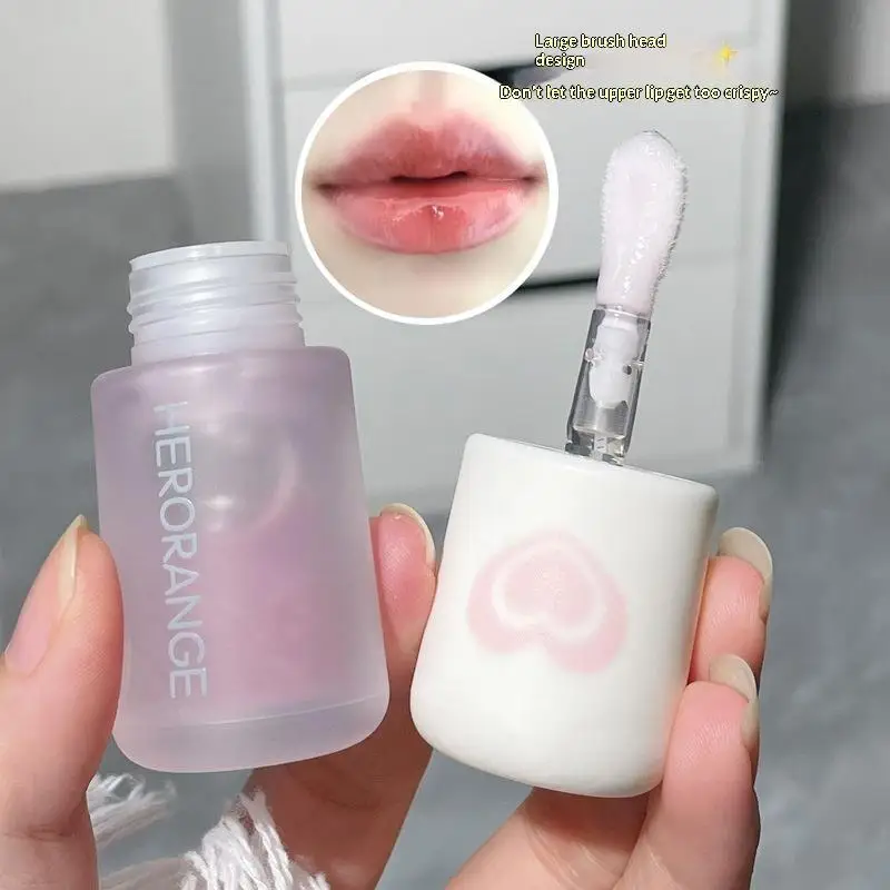 HERORANGE Moisturizing Lip Gloss Long-Lasting Moisturizing Anti-Drying Lightening Lip Lines Mirror Transparent Lip Glaze Lip Oil