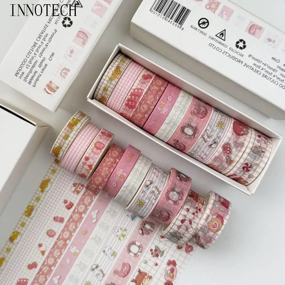 

10 Rolls Cartoon Vintage Washi Tape DIY Scrapbooking Creative Grid Adhesive Tape Gift Wrapping Cute