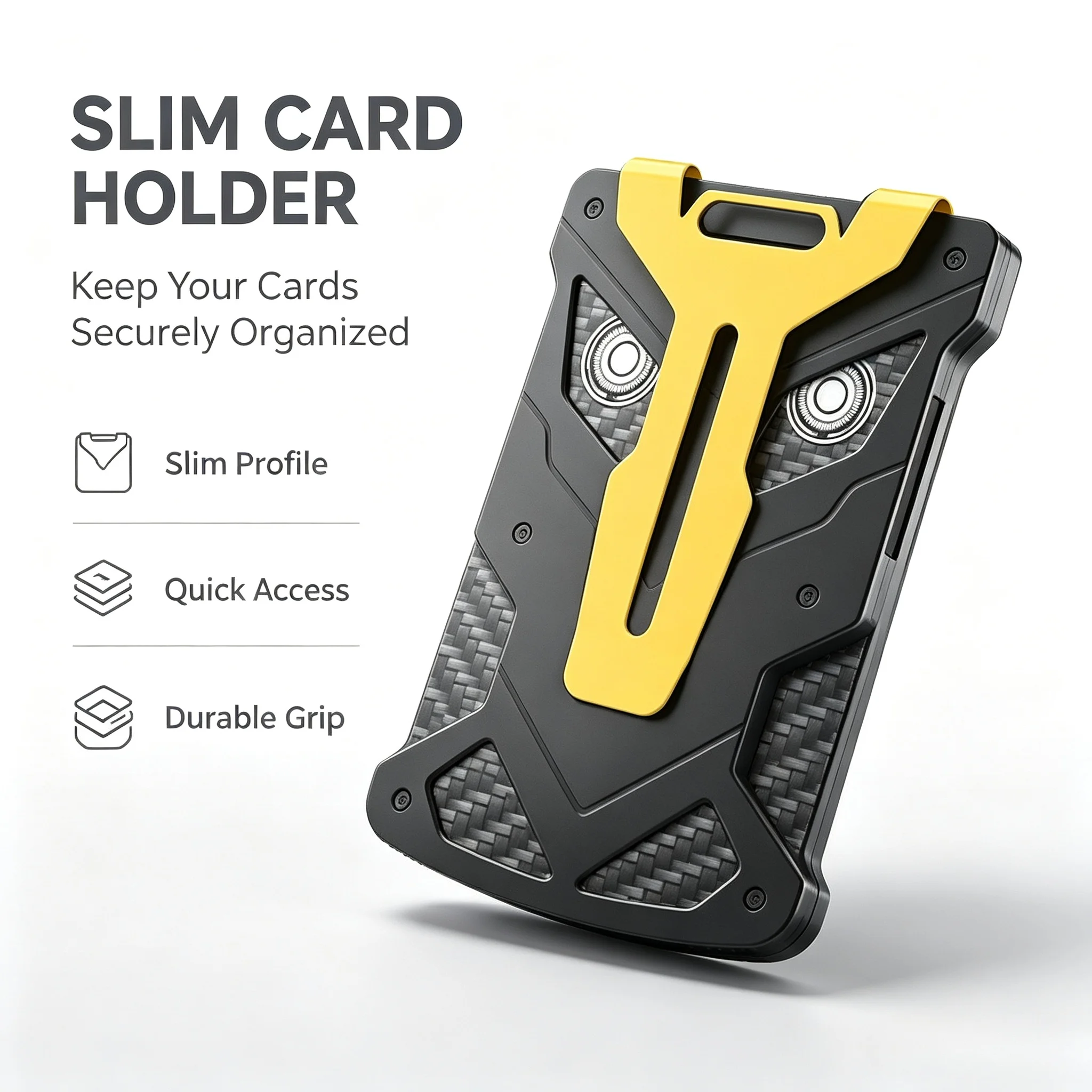 Men's Slim Minimalist Wallet with Metal Money Clip RFID Blocking Ultra-Thin Front Pocket for Travel And Business
