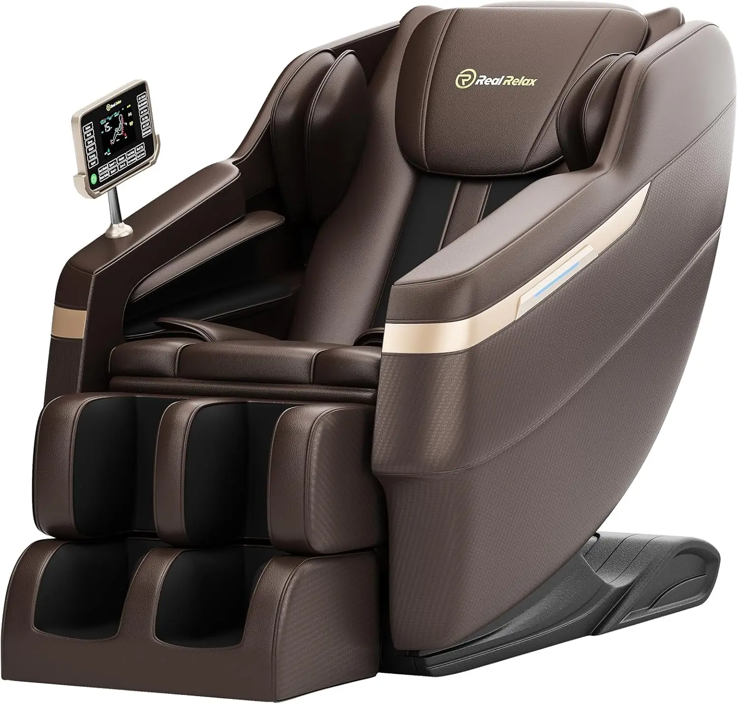 2024 Massage Chair, Full Body Massage Zero Gravity Mode, with Foot Massage, Bluetooth, LCD, Waist Heater, Brown