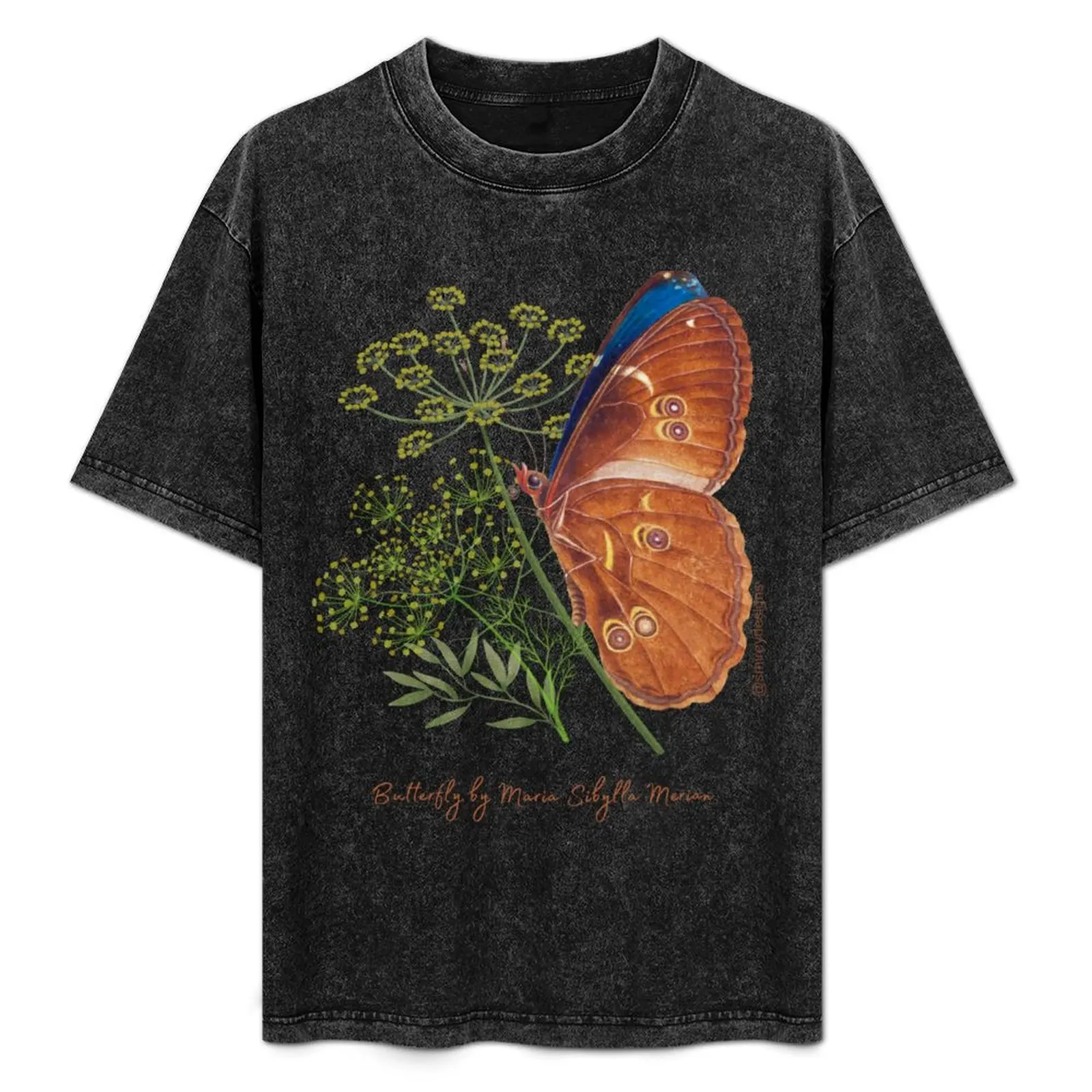 

Butterfly by Maria Sibylla Merian T-Shirt Casual All Match Tee Shirt for Men