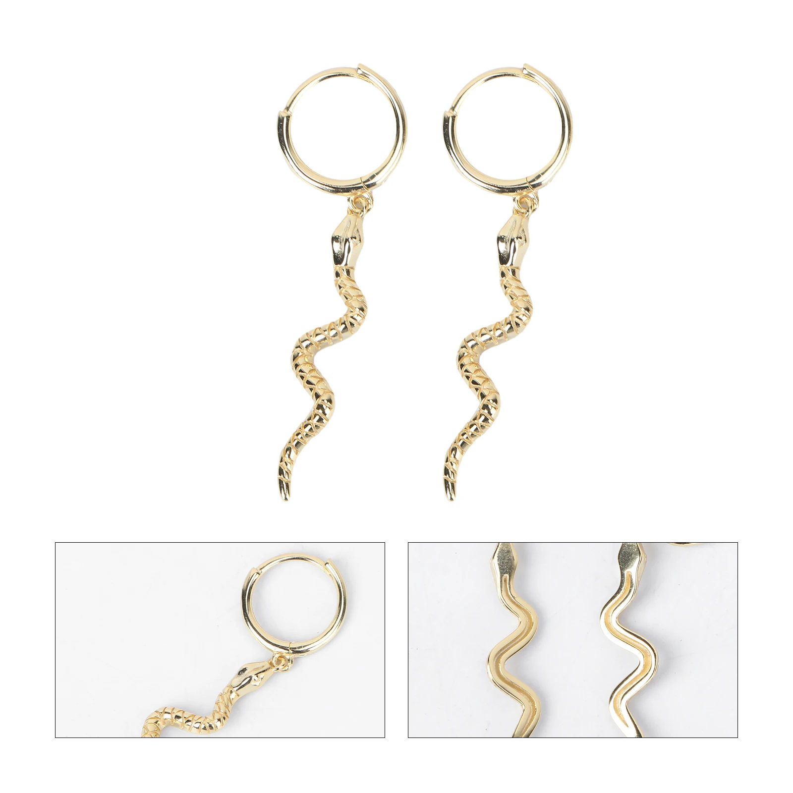 

Sterling Silver Earrings Long Dangle Hoops for Women Fashion Ear Jewelry Trendy Serpentine Long Earrings Design Gifts