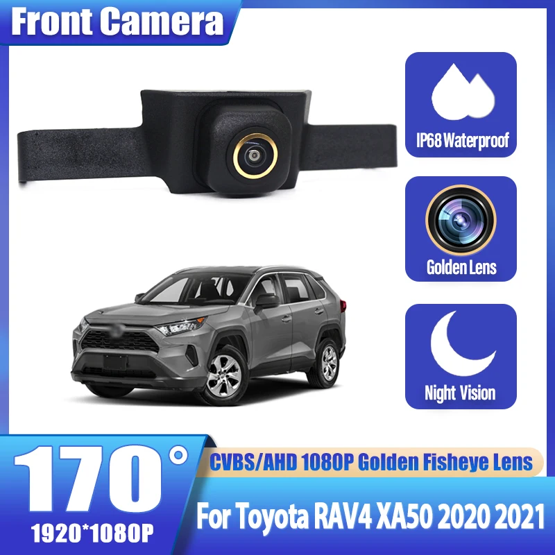 

1080P AHD 170 градусов CCD Автомобильная камера переднего вида для Toyota RAV4 XA50 2020 2021, парковочная камера ночного видения, водонепроницаемая, широкоугольная