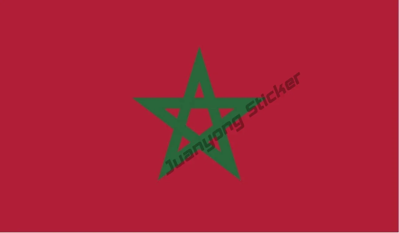 Creative Stickers Morocco Flag Map Decal Sticker Morocco Coat of Arms Vinyl Car Decals for Motorcycle Helmet Camper KK13cm