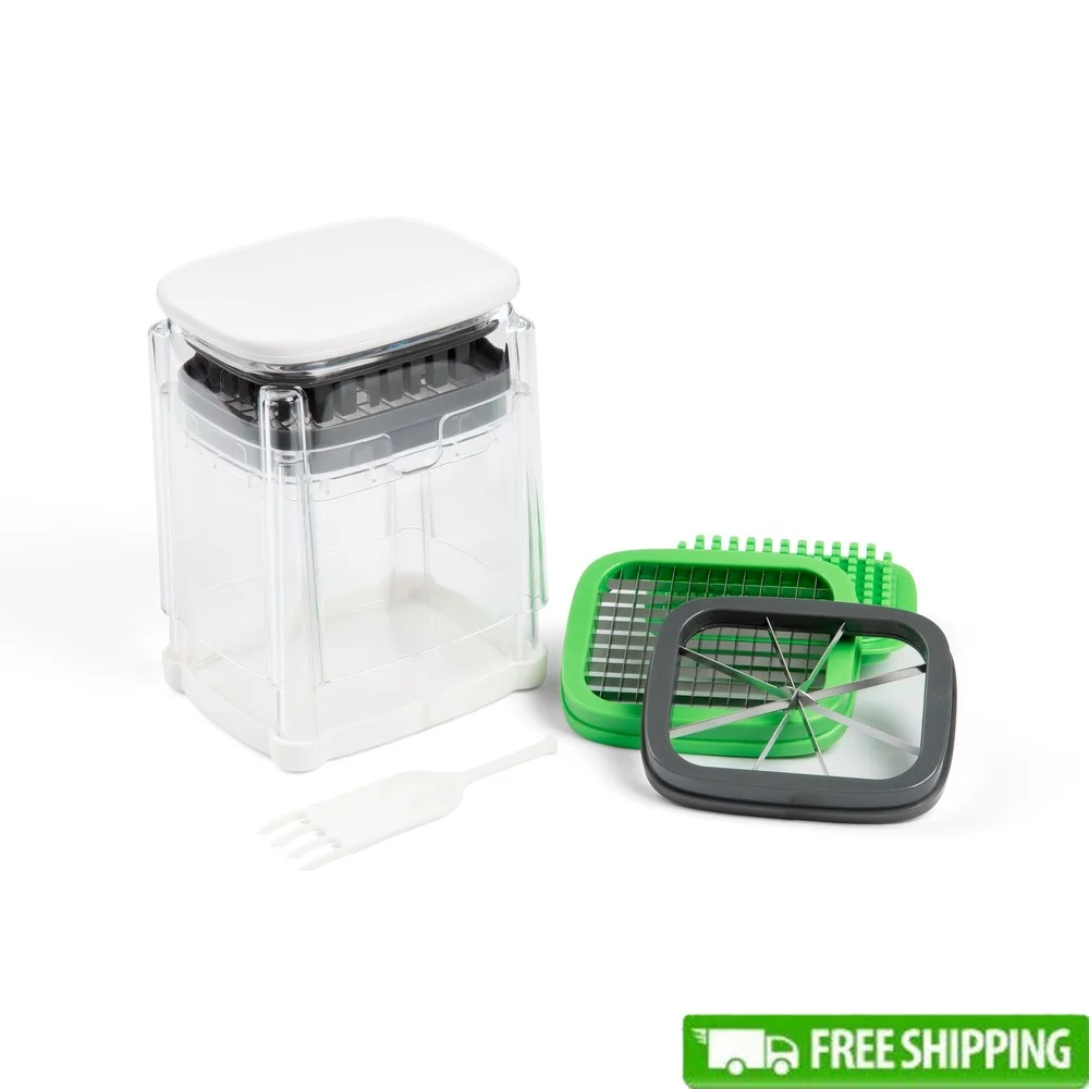 3-in-1 デラックス フライド ポテト カッター 野菜スライサー チョッパー ウェッジ ブレード 取り外し可能なインサート 簡単な掃除 食器洗い機対応 キッチンツール