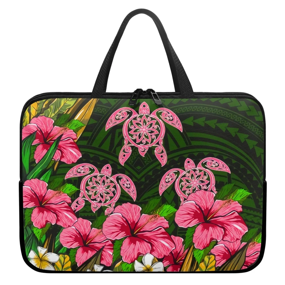 Hawaii Turtle Hibiscus Tropical Polynesian Printed Tablet Bag Retro Popular Commuter Women Briefcase Computer Laptop Bags Case