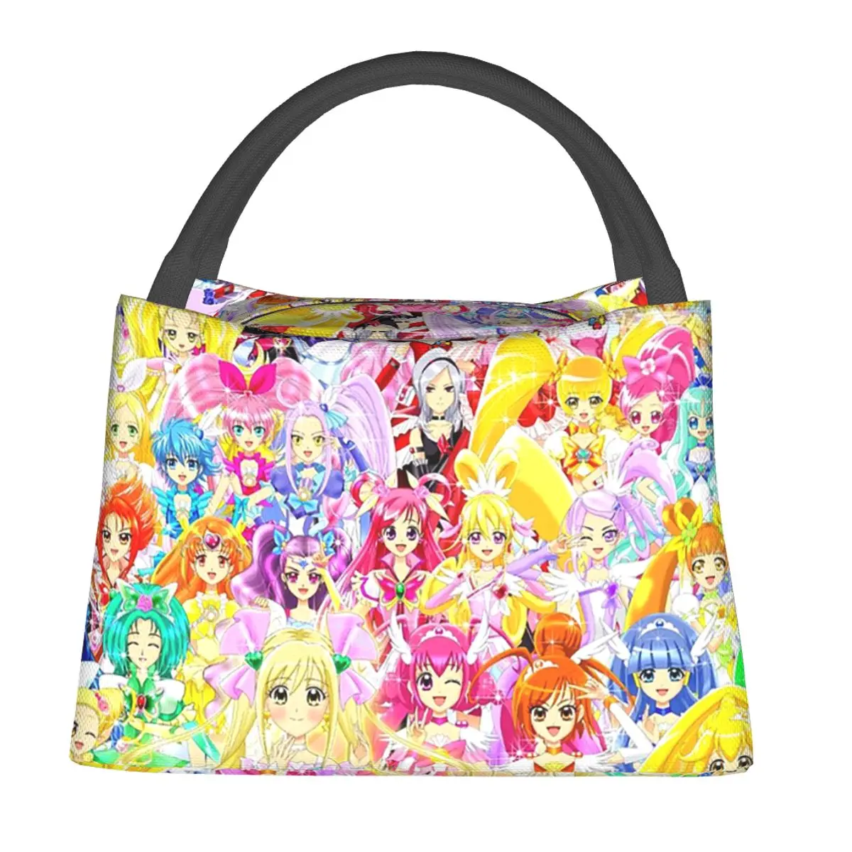 Smile Precure Lunch Bags Insulated Bento Box Waterproof Lunch Tote Picnic Bags Cooler Thermal Bag for Woman Student School