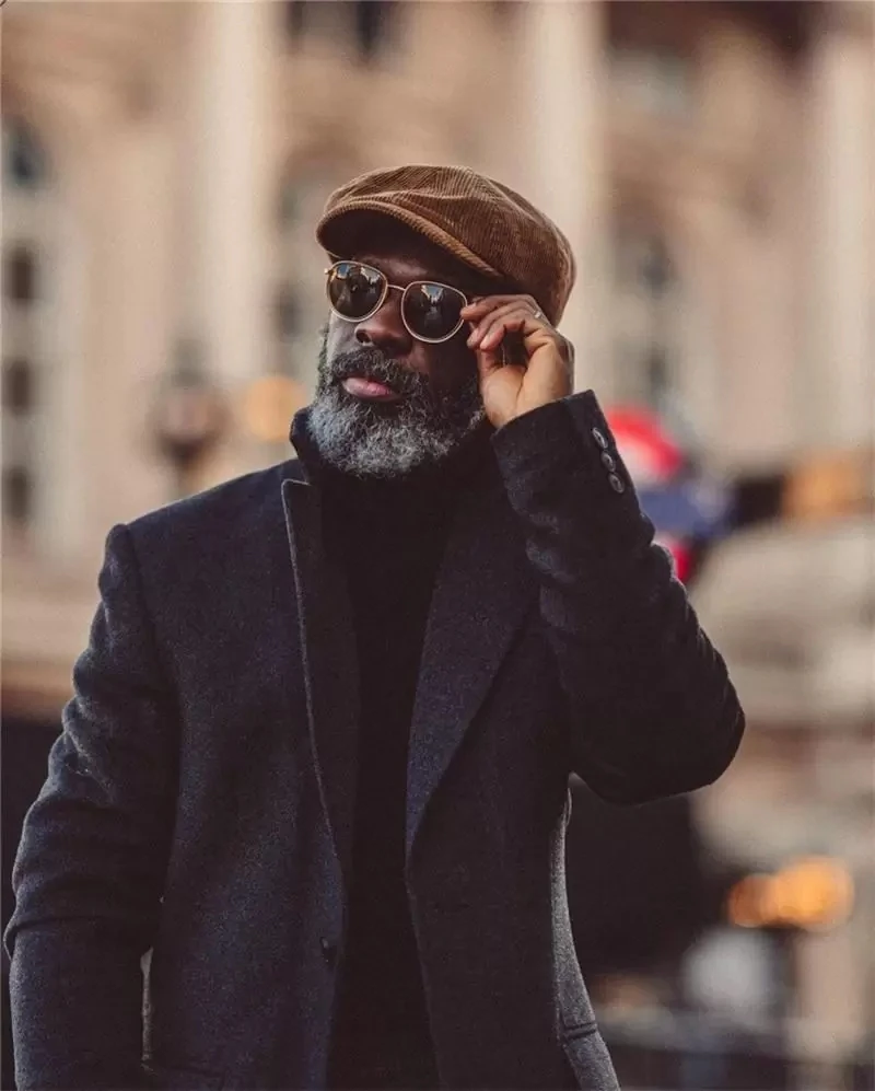 Traje gris oscuro para hombre, abrigo largo hecho a medida de lana, chaqueta gruesa y cálida de invierno, traje informal de una sola botonadura