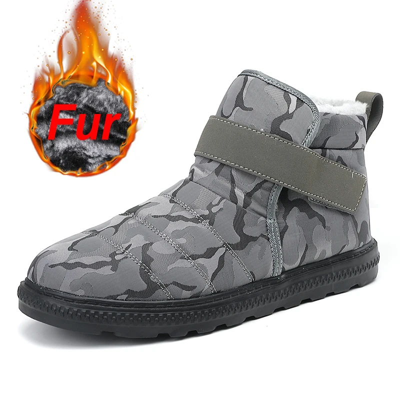 

New Winter Men's Women Outdoor Mountaineering Cotton Shoes Plus Velvet Warm Ankle Snow Boots Camouflage Shoes Thick Snow Shoes