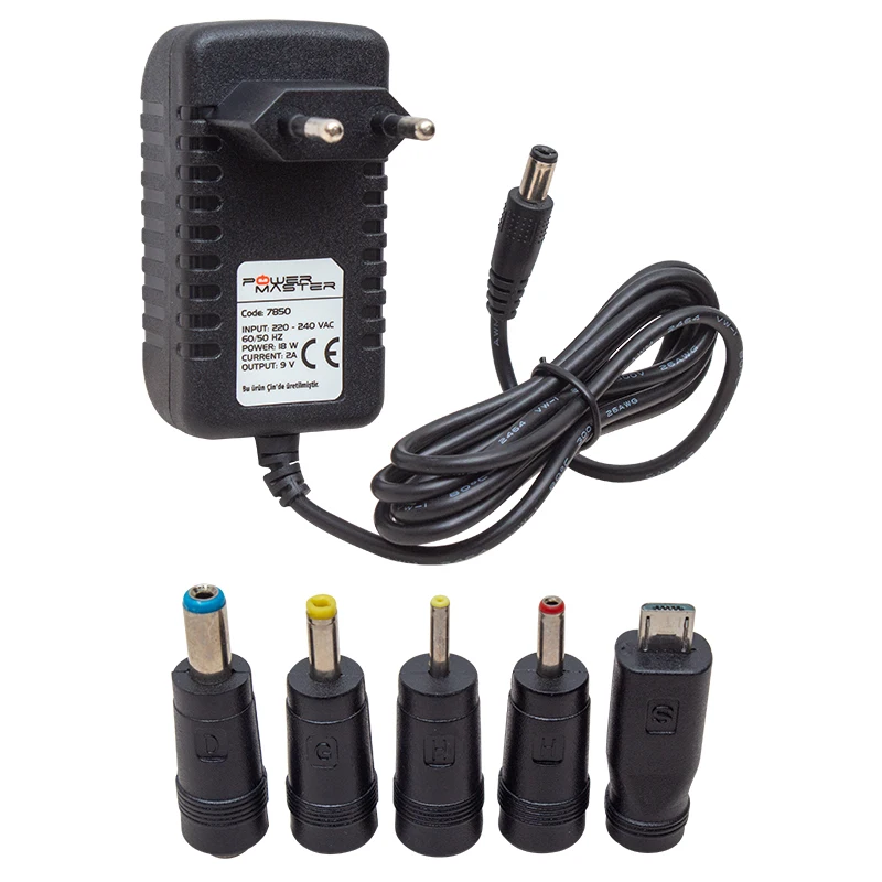 POWERMASTER PM-7850 9 VOLT - 2 AMP 5 PIN UNIVERSAL TABLET ADAPTER