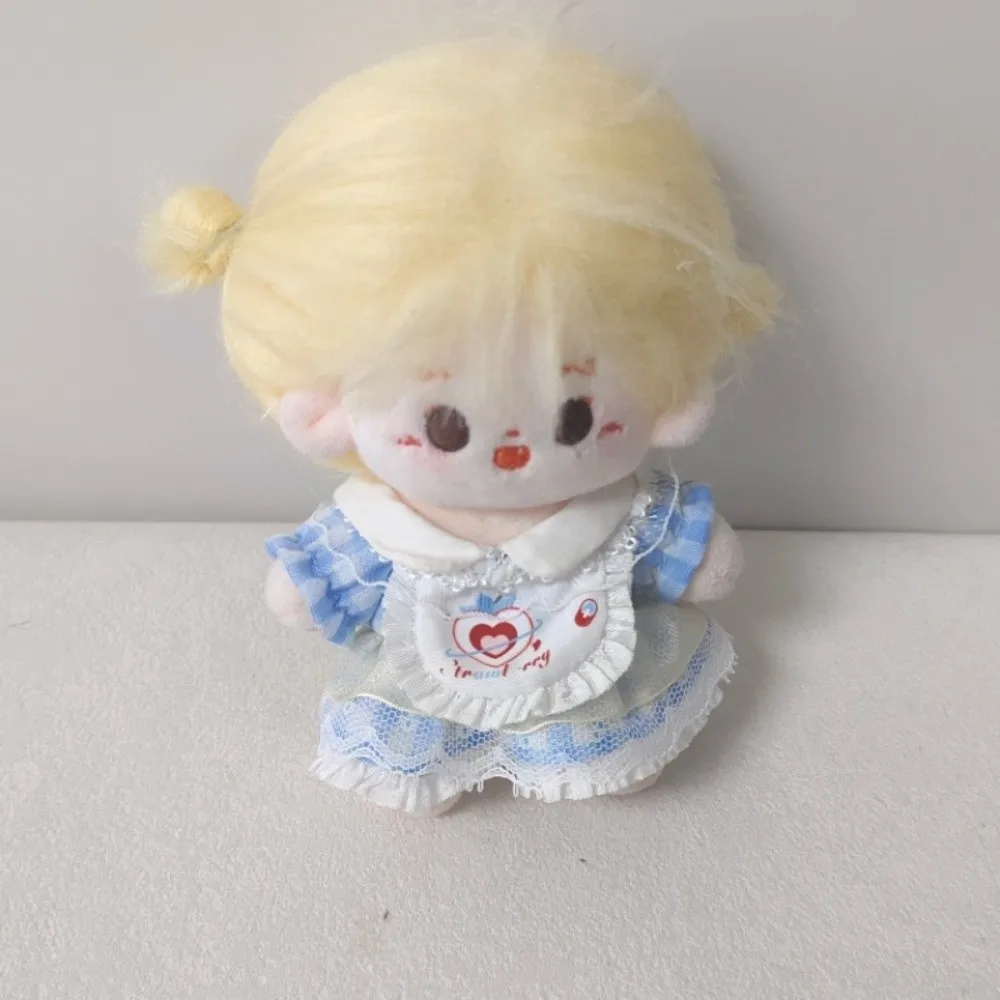 DIY Clothing Plaid Dress 10cm Cotton Clothes Cute Suit Clothes Outfit Mini with Apron Dress Up Set Accessories