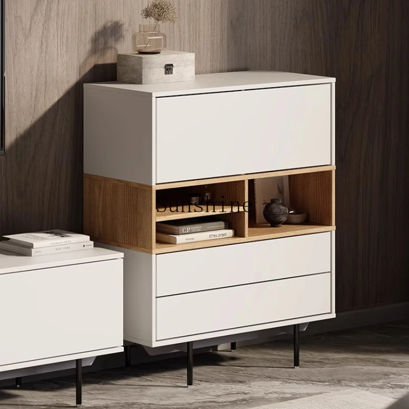 

Solid wood storage modern simple light luxury storage cabinet bedroom home living room wall storage