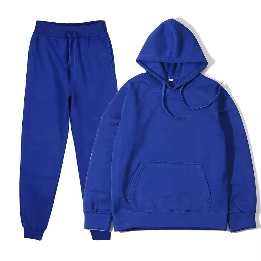 

2026 Men's Autumn and Winter New Solid Color Hoodie+pants Two-piece Set Fashionable Casual Sports Set Size S-3XL Men's Tracksuit