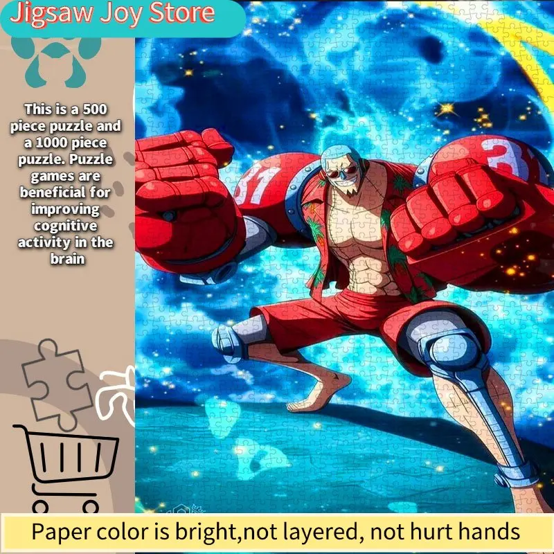 

Puzzle, Christmas Puzzle, Paper Puzzle, Large Puzzle (Anime Character Franky, Mechanical Arm, Combat Pose) Made of White Card
