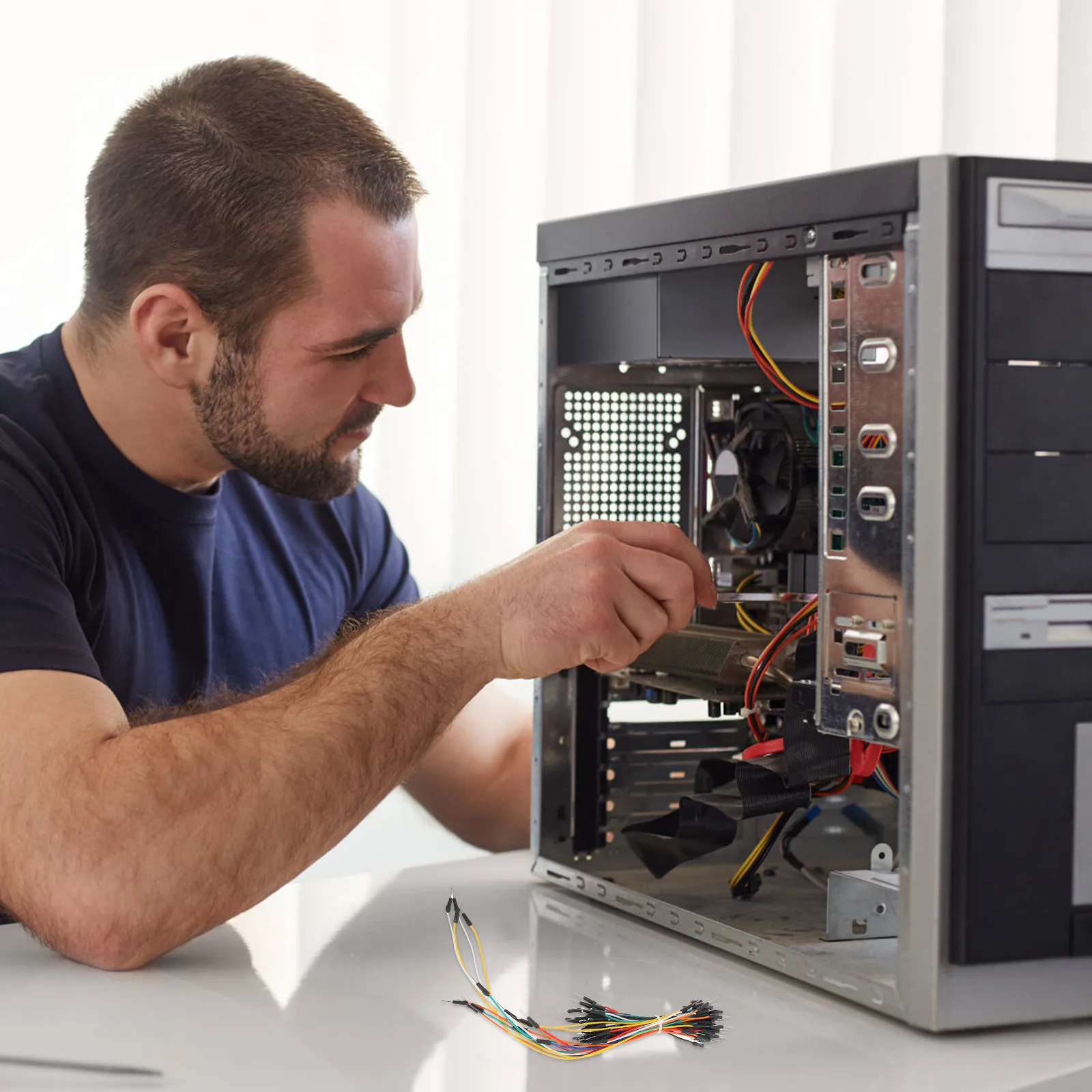 

120Pcs Breadboard Jumper Wire Male to Male Professional Flexible Cable for Prototyping Circuit Testing Replacement Wire Kit